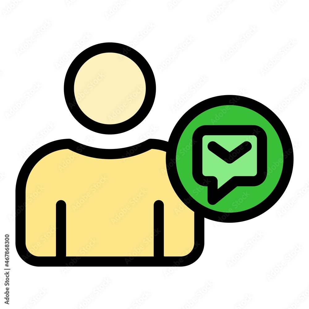 Chat request icon. Outline chat request vector icon color flat isolated Chat request icon. Outline chat request vector icon color flat isolated