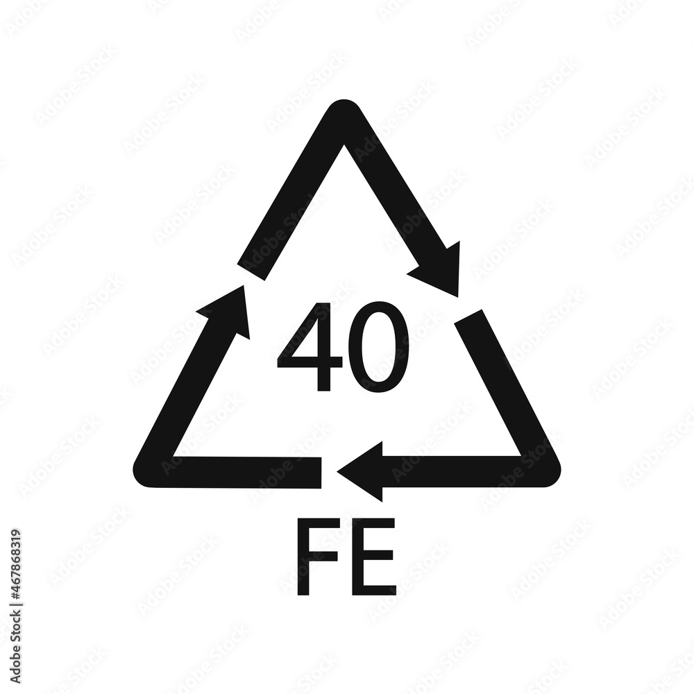 Plastic recycling symbol FE 40, Wrapping Plastic. Vector Illustration Plastic recycling symbol FE 40, Wrapping Plastic. Vector Illustration