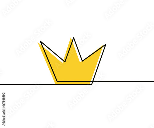 Abstract color crown as line drawing on white background. Vector