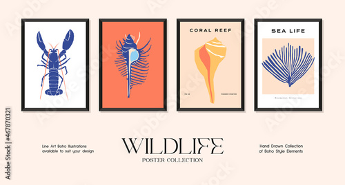 Wildlife minimalistic print poster collection