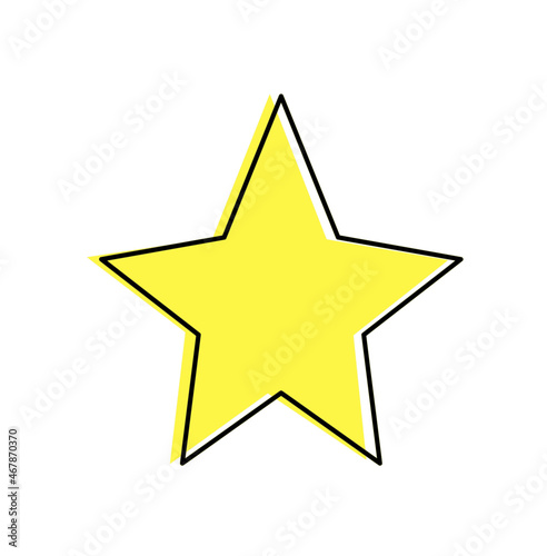 Abstract color star as line drawing on white background. Vector