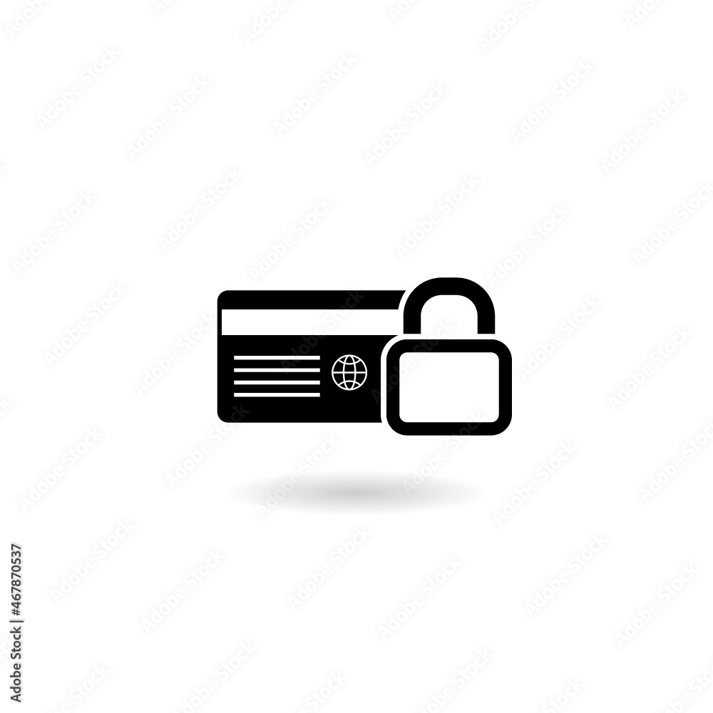 Secure payment icon with shadow isolated on white background Secure payment icon with shadow isolated on white background