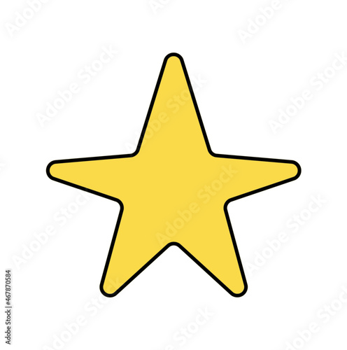 Abstract color star as line drawing on white background. Vector