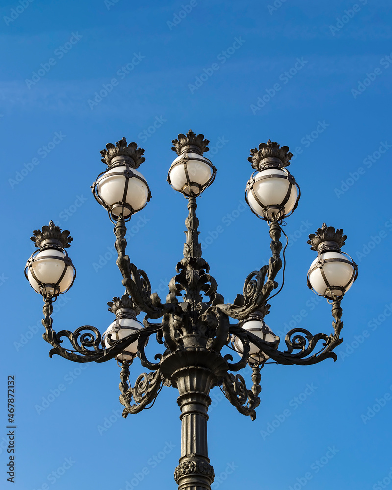 Lamppost in St. Peter's Square in Vatican City, Rome, Italy 