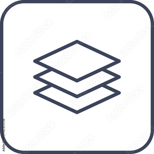 Layers Line Round Corner Vector Icon Design