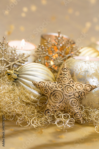 Elegant Golden Christmas Still Life