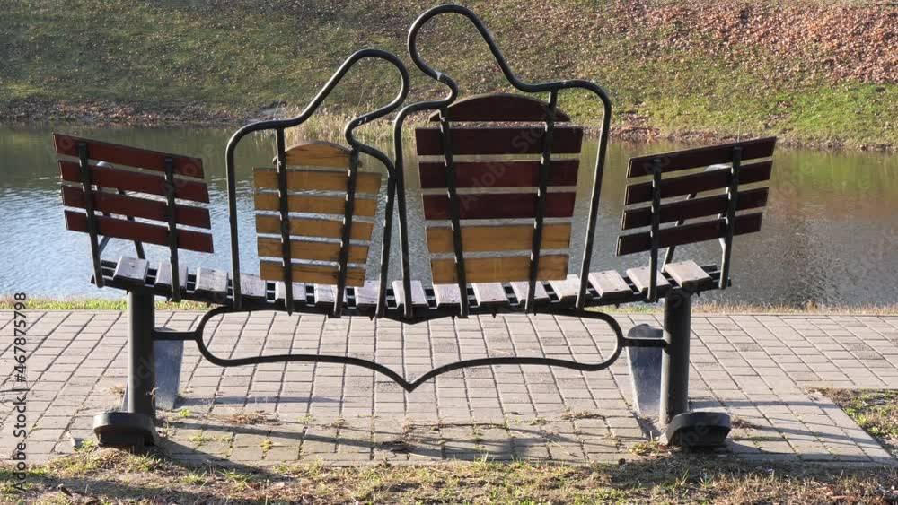 art bench for lovers in the sun