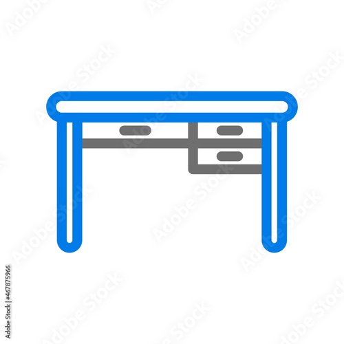 Desk Line Blue Vector Icon Design