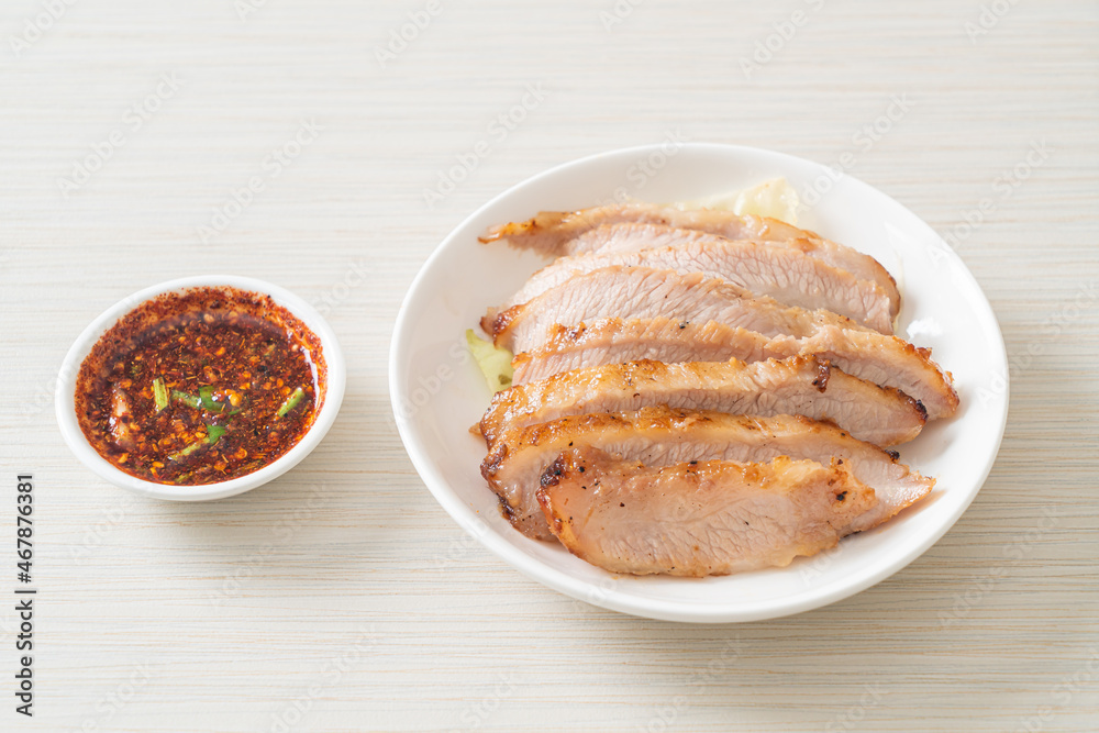 Thai Grilled Pork Neck with Spicy Dipping Sauce Thai Grilled Pork Neck with Spicy Dipping Sauce