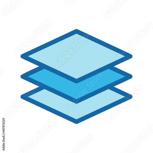  Layers Line Filled Blue Vector Icon Design