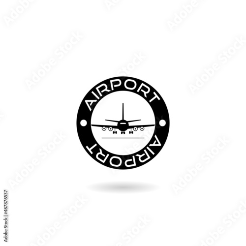 Free Download Airport sign icon with shadow isolated on white background - GFXLoad