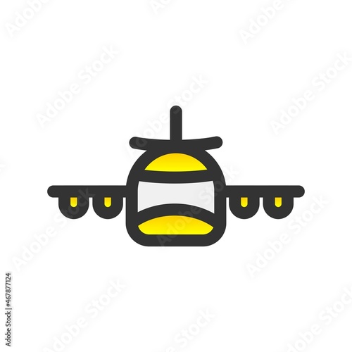 Airplane Filled Gradient Vector Icon Design