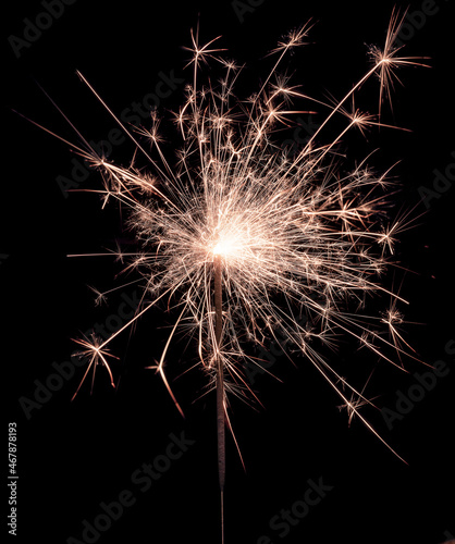 Lit sparkler firework