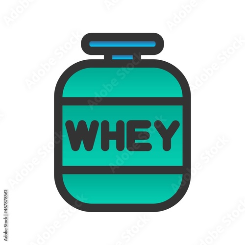 Whey protein Filled Gradient Vector Icon Design