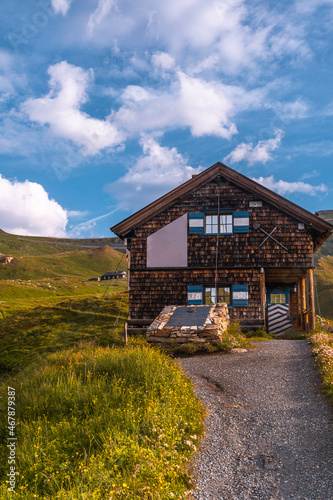Wooden Hut Cabin in High Alpine Mountains as Summer © marcin jucha