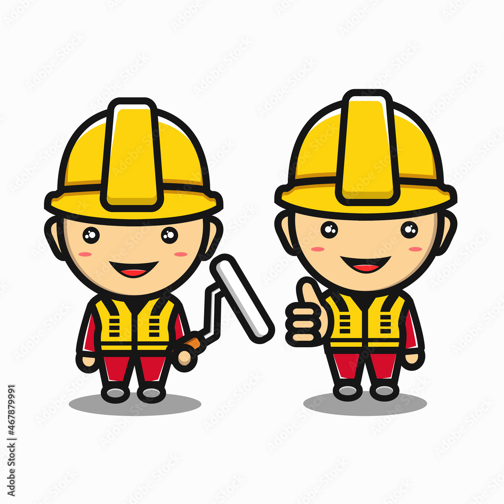 set of construction worker cartoon set of construction worker cartoon