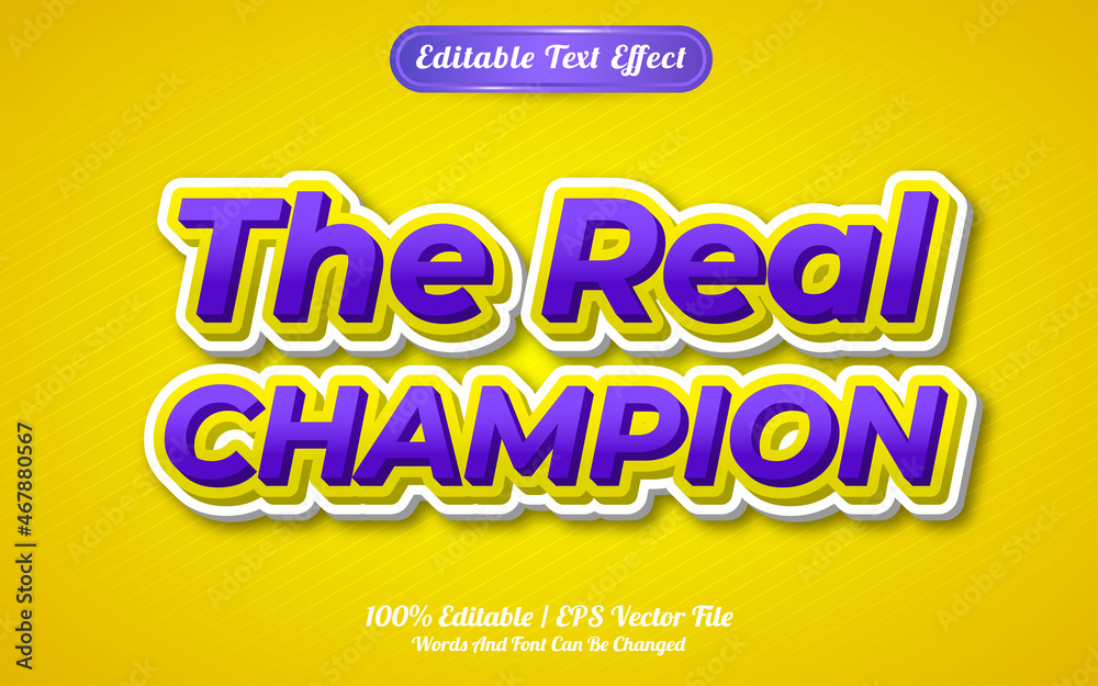 The real champion text effect