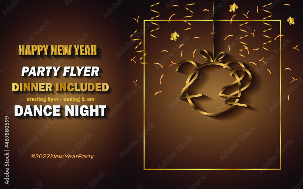 Naklejka premium 2022 Happy New Year background for your seasonal invitations, festive posters, greetings cards.