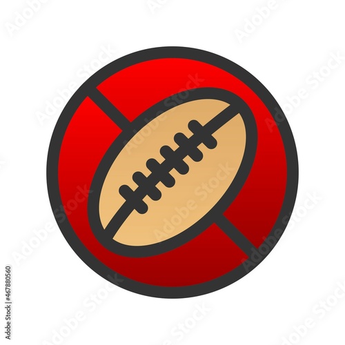 Rugby Filled Gradient Vector Icon Design