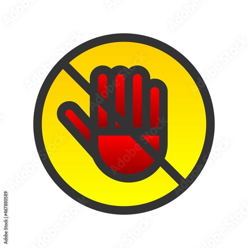 Halt Filled Gradient Vector Icon Design