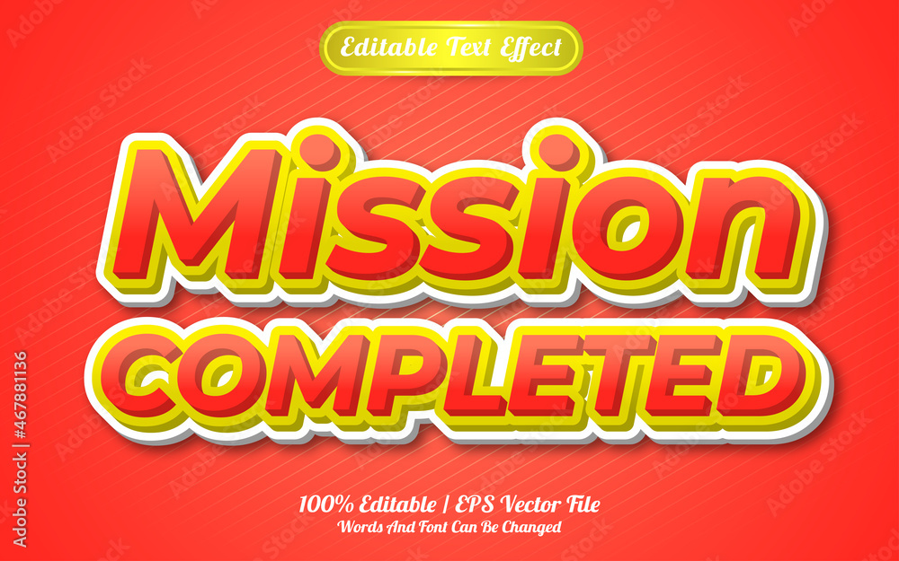 Mission completed text effect