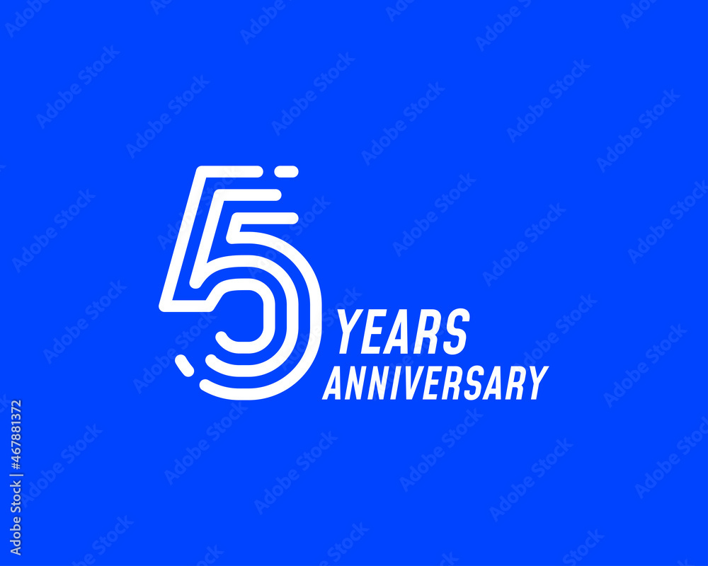 5 years anniversary logo with simple line design for celebration 5 years anniversary logo with simple line design for celebration