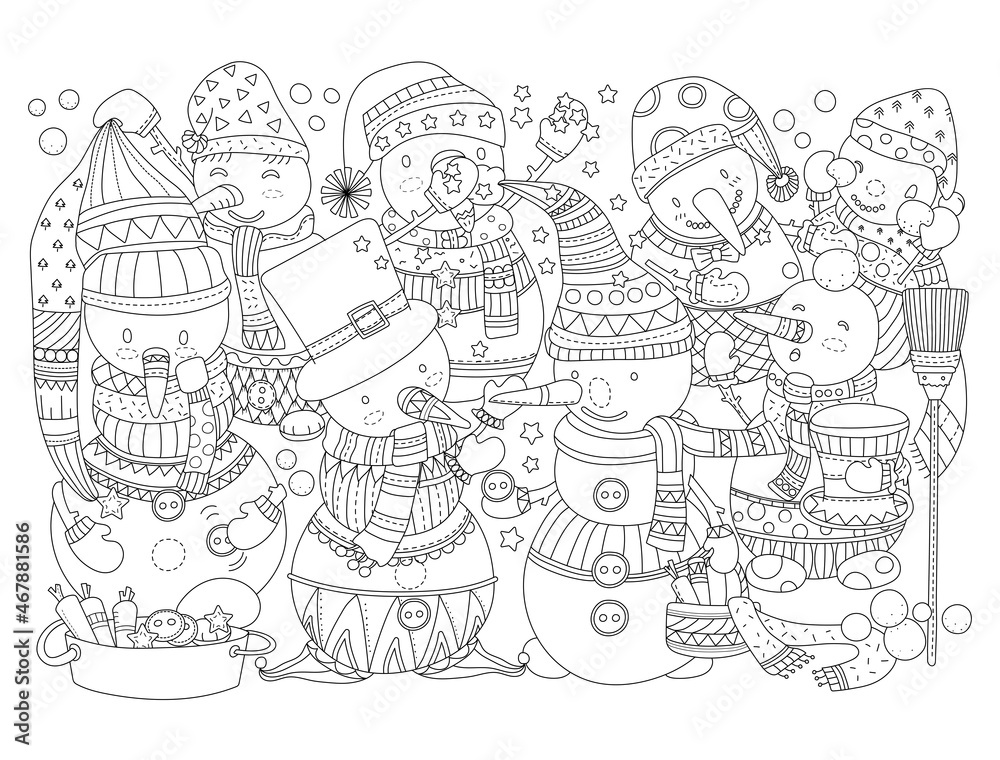 Different versions of snowman vector Different versions of snowman vector