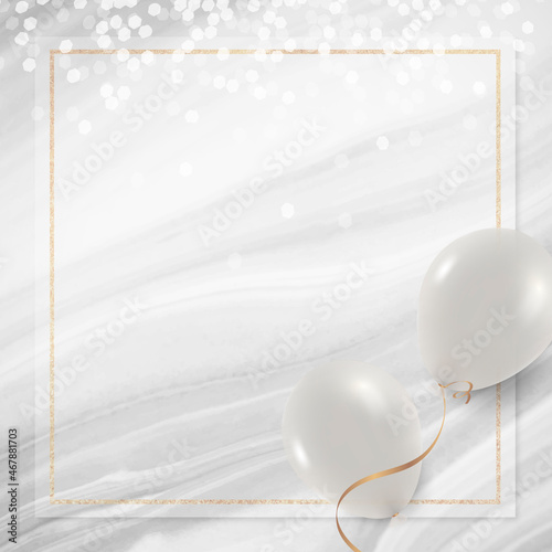White balloons frame design illustration