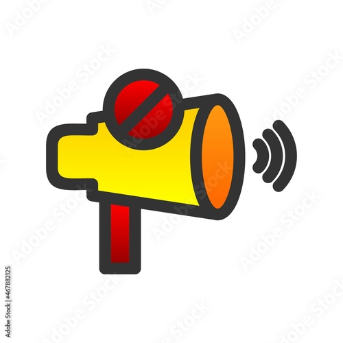 No Shouting Filled Gradient Vector Icon Design