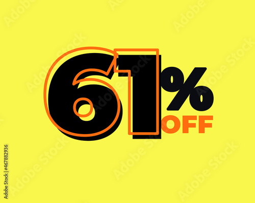 61% off tag sixty one percent discount black friday sale black letter yellow background