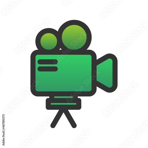 Video Camera Filled Gradient Vector Icon Design