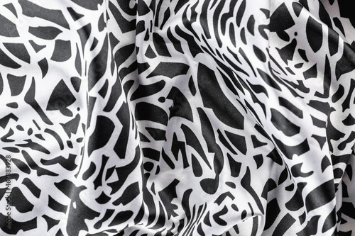 White Tiger fabric texture crumpled. Symbol of 2022 Tiger