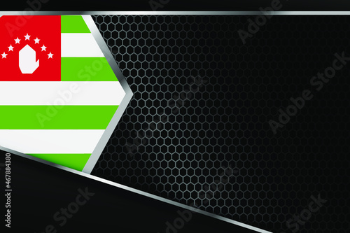 Abkhazia flag business banner with black background