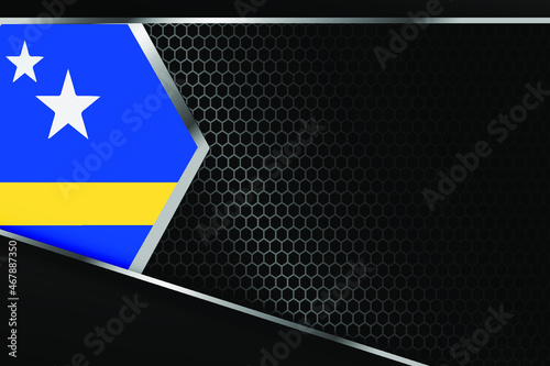 Curacao flag business banner with black background