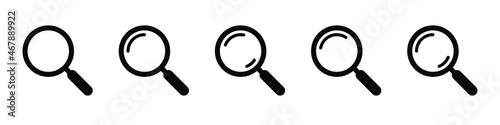 Search icon. Magnifying glass icon, vector magnifier or loupe sign.