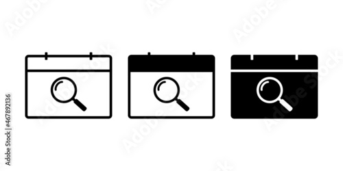 Search calendar. Find event date. Illustration vector