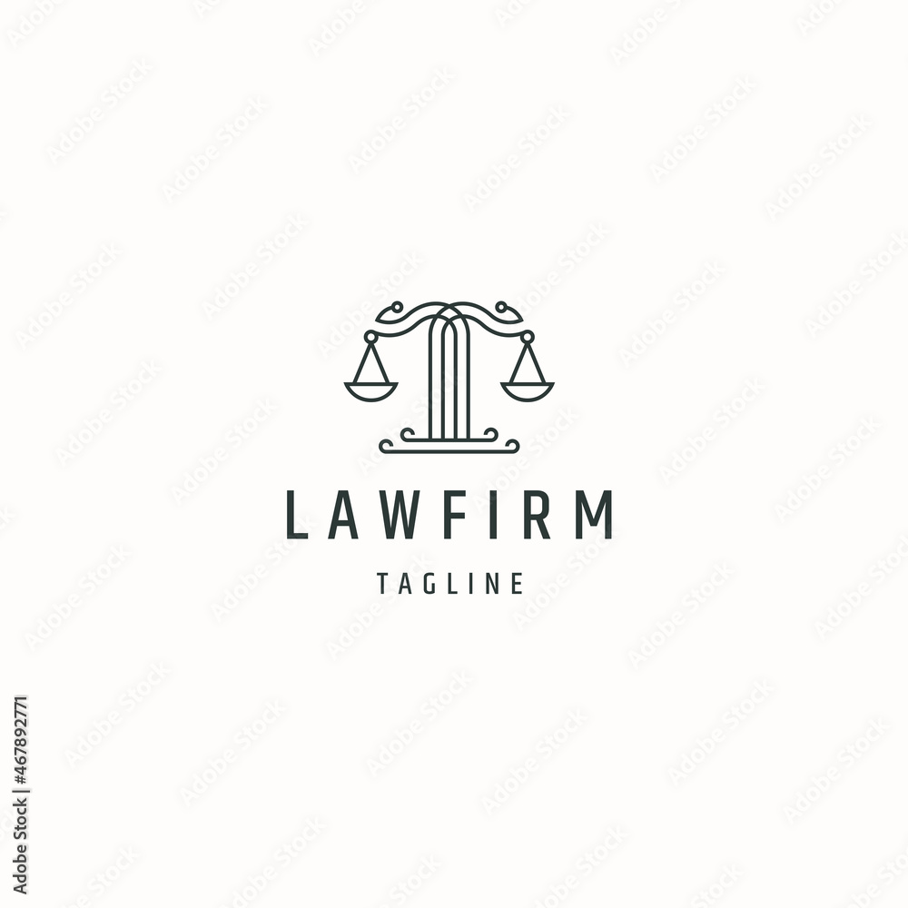 Law firm logo icon design template flat vector