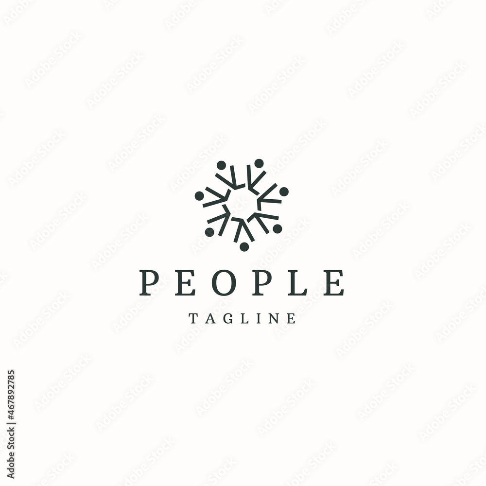 People unity logo icon design template flat vector People unity logo icon design template flat vector