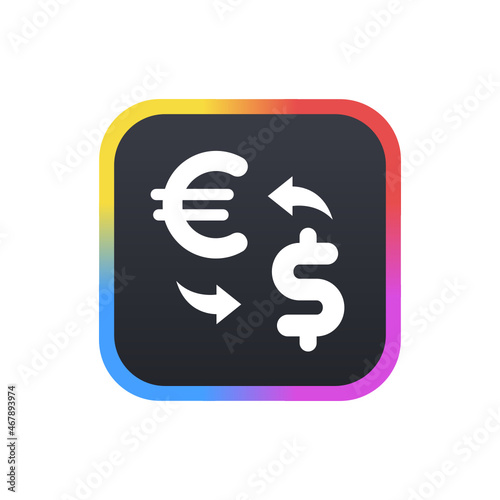 Exchange Euro to Dollar - Sticker