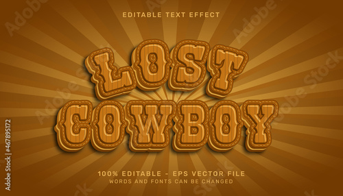 lost cowboy 3d effect editable text effect