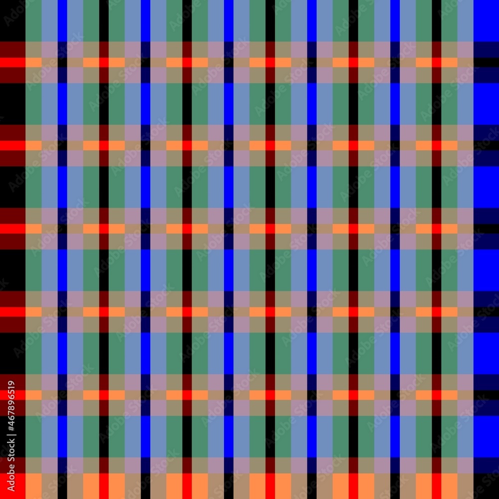 Checkered pattern. Harmonious interweaving of multicolored stripes. Great for decorating fabrics, textiles, gift wrapping, printed products, advertising, scrapbooking. Black and green stripes