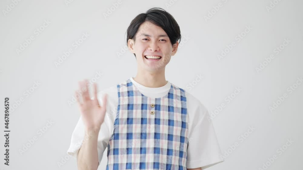 スローモーション 手を振りバイバイする若い男性保育士(育児・子育て・保育園) スローモーション 手を振りバイバイする若い男性保育士(育児・子育て・保育園)