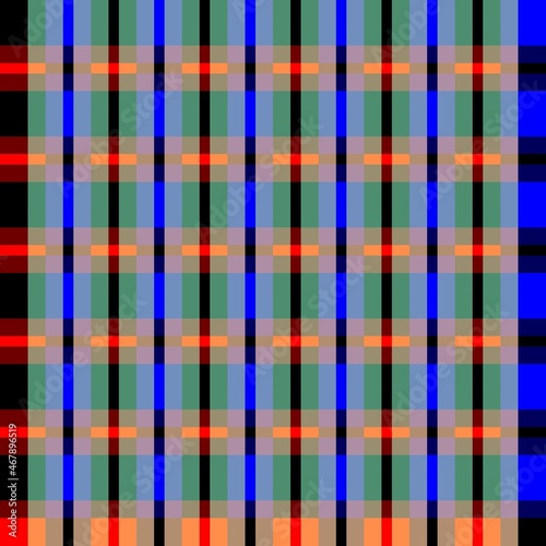 Checkered pattern. Harmonious interweaving of multicolored stripes. Great for decorating fabrics, textiles, gift wrapping, printed products, advertising, scrapbooking. Black and green stripes