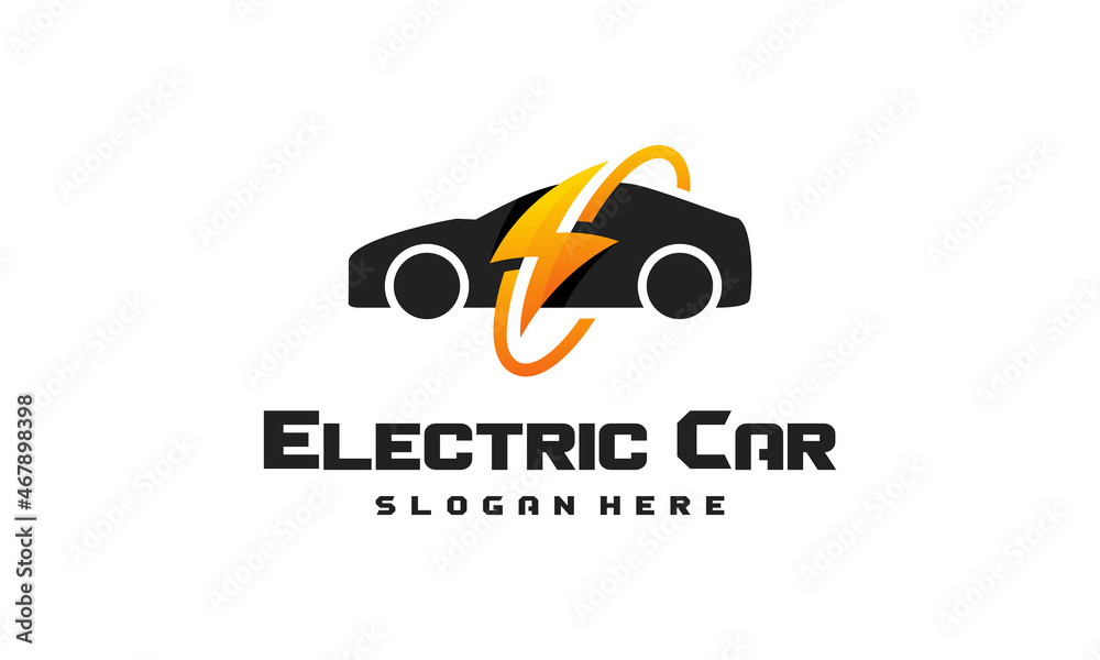 Electric Car logo designs concept vector, Car Technology logo template vector Illustration