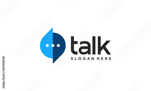 Modern Talk Logo designs, Chat Message logo symbol concept, Modern Consulting agency logo template designs