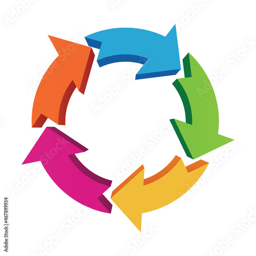 Colorful cycle arrows. Vector illustration.