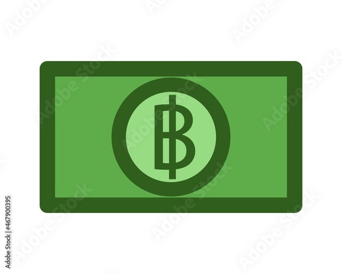 Money Thai baht icon. Thai baht banknote. Vector illustration. Fototapeta