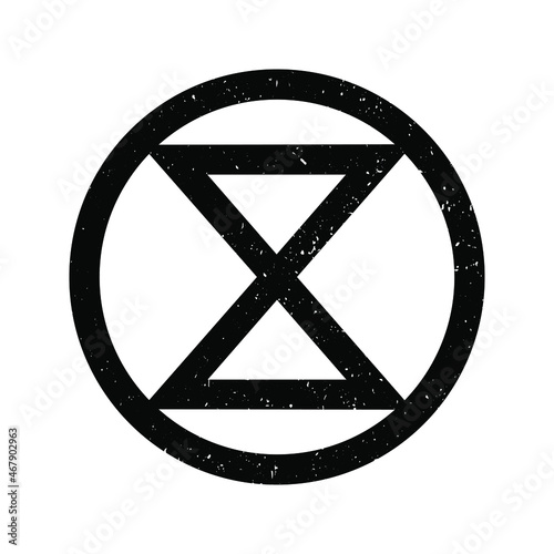 Vector grunge illustration of environmental activists extinction symbol