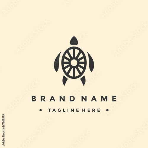 Vector Logo Illustration Turtle  Style.