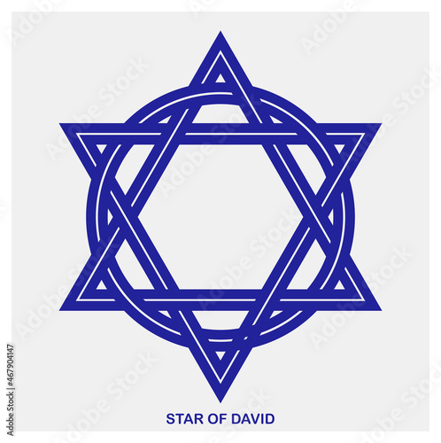 Star of David ancient Jewish symbol made in modern linear style vector icon isolated on white, hexagonal star logo or emblem.